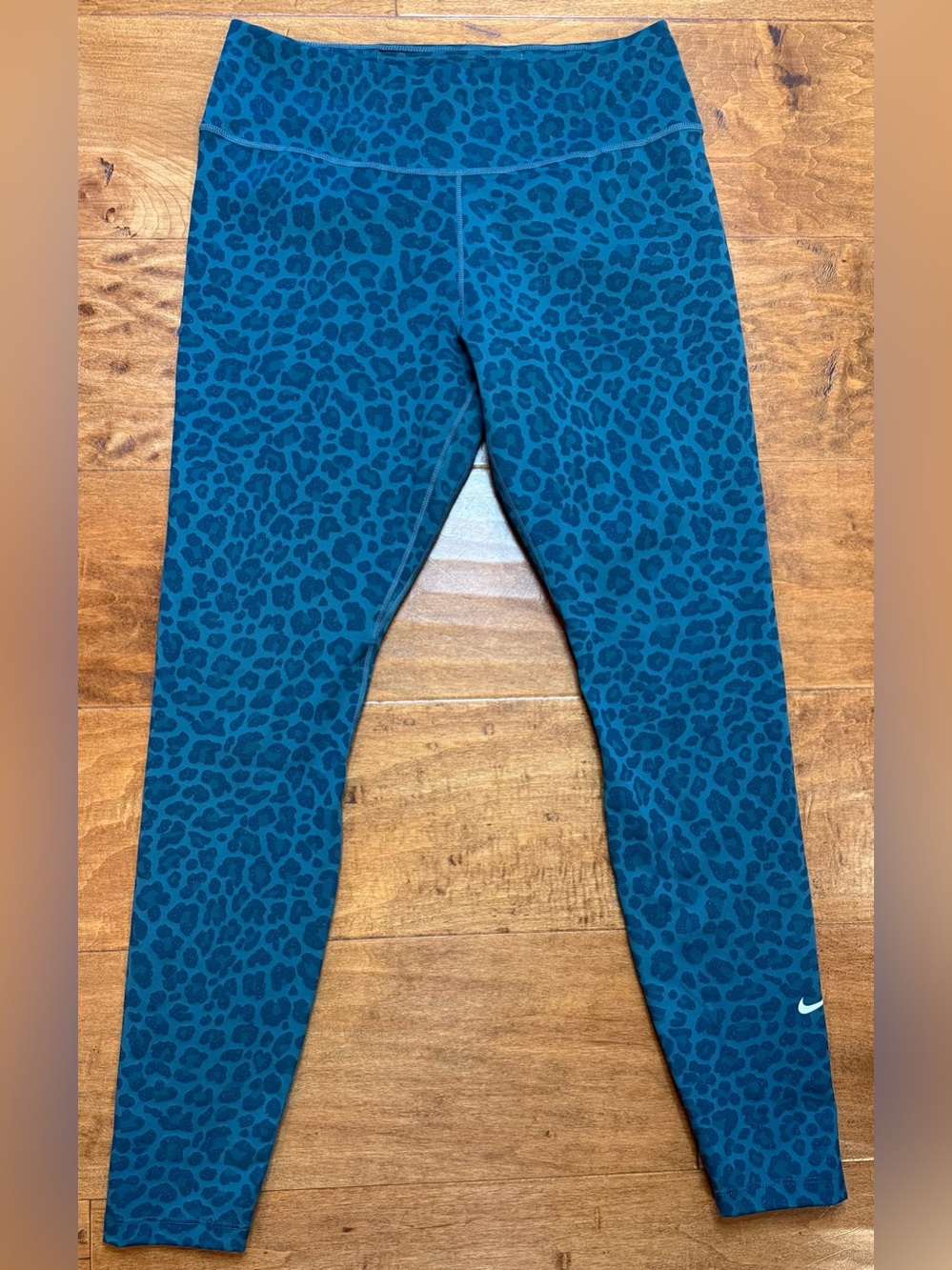 Nike Dri-FIT Emerald Green Leopard Print Athletic Leggings M